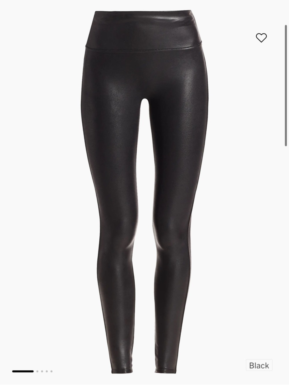 SPANX Black Faux-Leather High-Waist Leggings